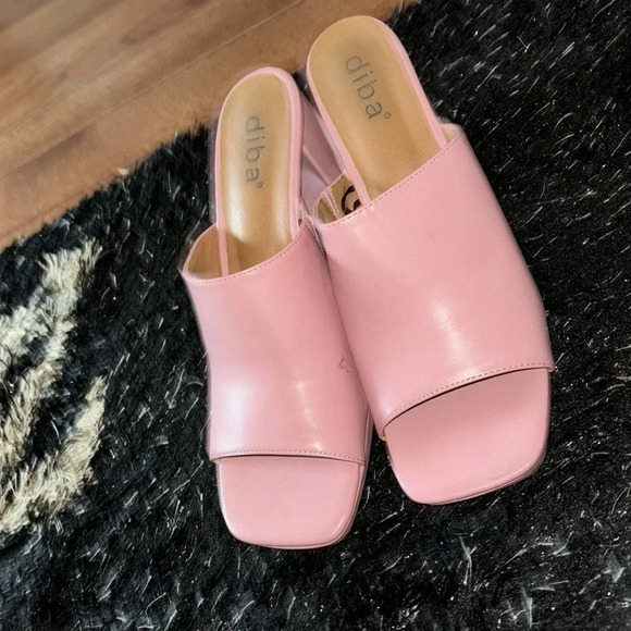 Diba Fashion Square chunky open toe platform mules Sz  10 - Picture 4 of 13